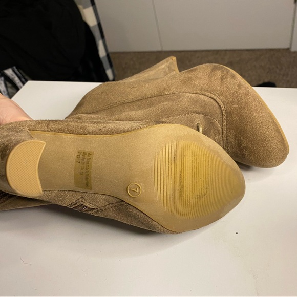 Tan Lace-Up Knee-High Women's Boots - Picture 7 of 7